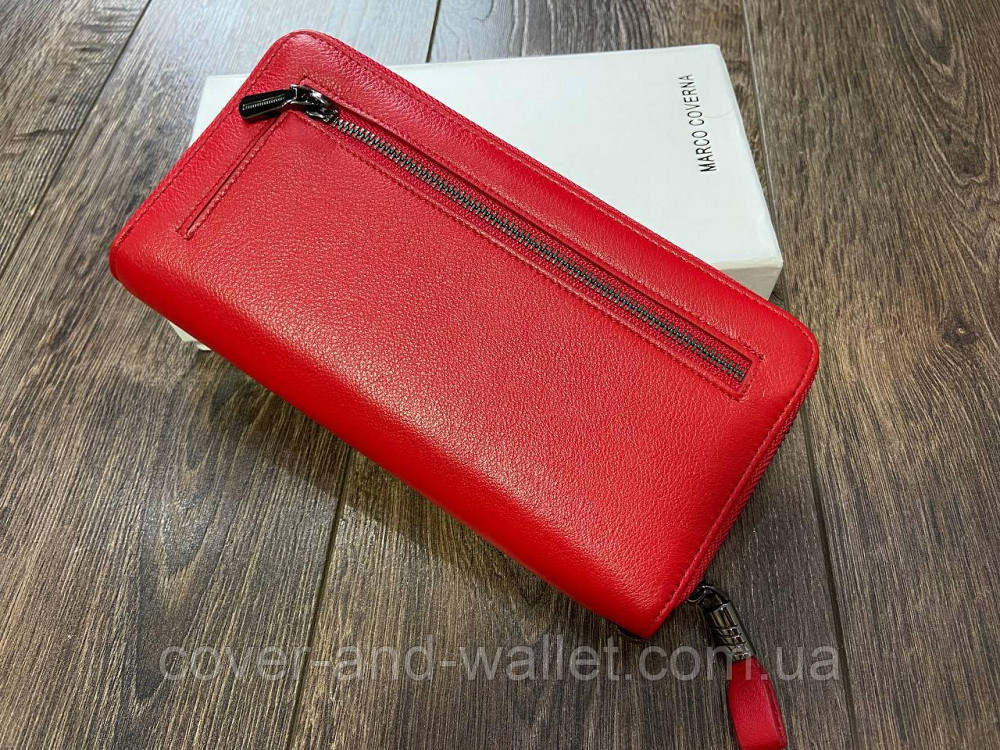 Красный женский кошелёк клатч из натуральной кожи на молнии Marco Coverna 1424 Киев - изображение 2