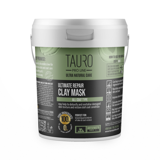 Tauro Pro Line Ultra Natural Care Ultimate Repair Clay Mask Інтенсивно відновлювальна глиняна маска для шкіри та шерсті собак і котів, 450 г Київ