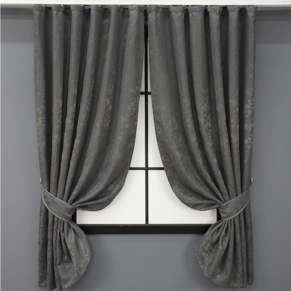 Комплект коротких штор VR-Textil Лен мрамор Pavliani ХО № 1267ш 130х170 см 2 шт Серо-коричневый (35-0108) Киев - изображение 1