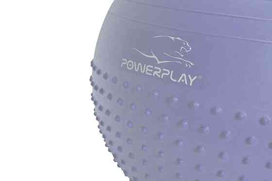 М'яч для фітнесу (фітбол) напівмасажний PowerPlay 4003 Ø75 cm Gymball Sky Blue + помпа Кам'янське