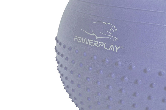 М'яч для фітнесу (фітбол) напівмасажний PowerPlay 4003 Ø75 cm Gymball Sky Blue + помпа Кам'янське - фото 2