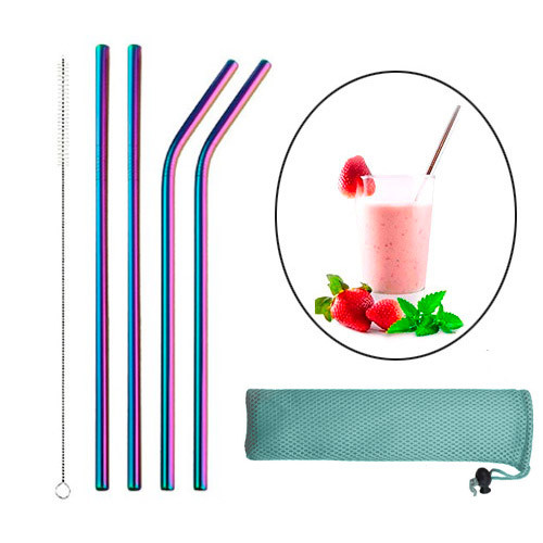 Набор соломинок металлических 4шт, эко трубочки для напитков, хамелеон Винница - изображение 1