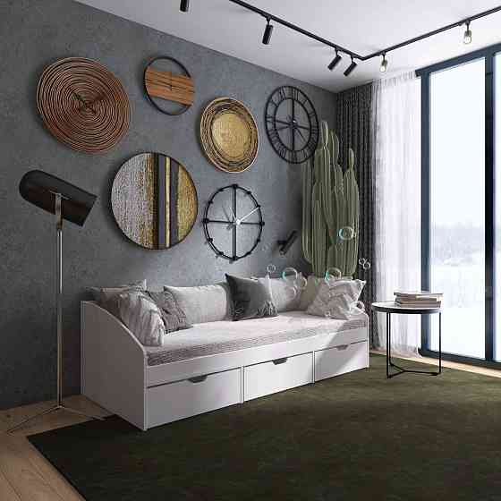 Ліжко односпальне з ящиками Еверест Комфорт 3 193х84х59 см Німфея Альба (DTM-5726) Львів