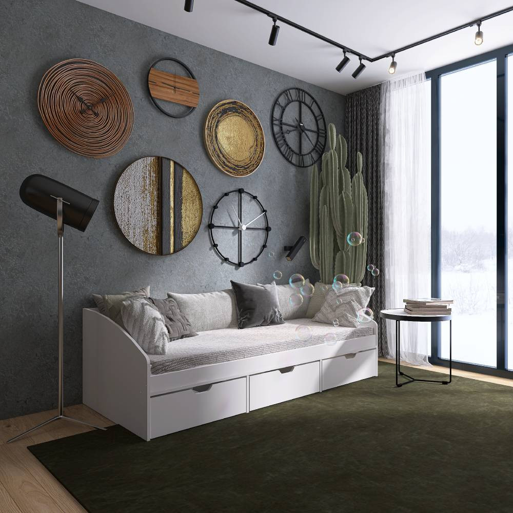 Кровать односпальная с ящиками Эверест Комфорт 3 193х84х59 см Нимфея Альба (DTM-5726) Львов - изображение 3