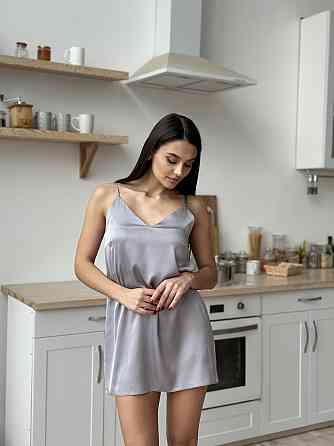 Шелковая ночная рубашка Серый XL/XXL Харьков