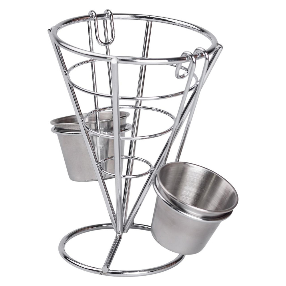 Zhongjing Кошик для картоплі фрі та снеків з 2 соусниками 50 мл конусний 15х15х13.5 см HP-19-7 Киев - изображение 3