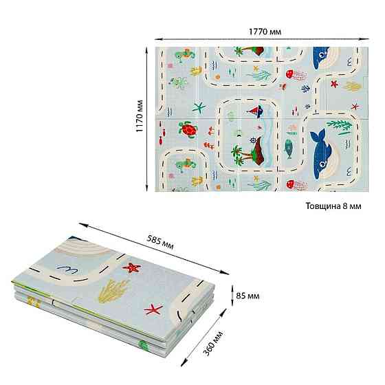 Коврик детский 117см х 177см х 8мм Океан-ростомер (300) SW-00003030 Киев
