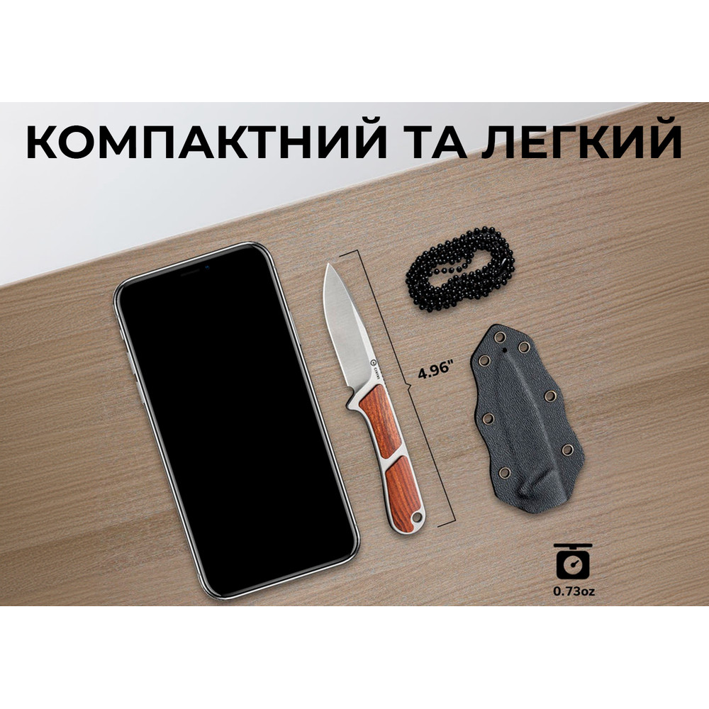 Ніж фіксований тактичний Civivi Mini Elementum, (5.7 см) Nitro-V / Guibourtia Wood Киев - изображение 11