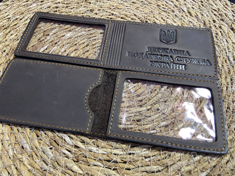 Обкладинка "Державна податкова служба України" із вінтажної шкіри коричневого кольору Київ - фото 5