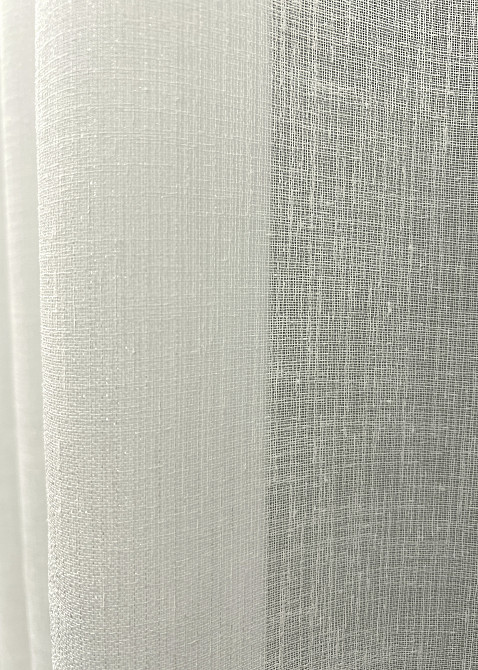 Тюль VR-Textil 2041т Лен Шлифованный однотонный с отблеском Молочный 400х270 см (42-1159) Киев - изображение 5