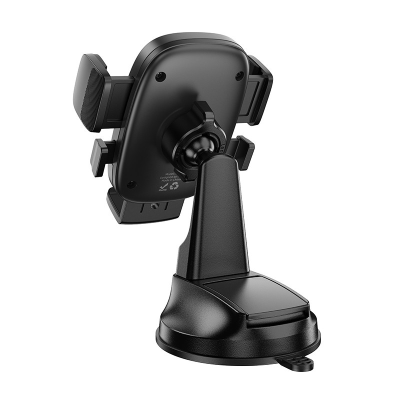 Автотримач для телефона HOCO H76 Crown one-button car holder(center console) Black Metal Gray Одеса - фото 7