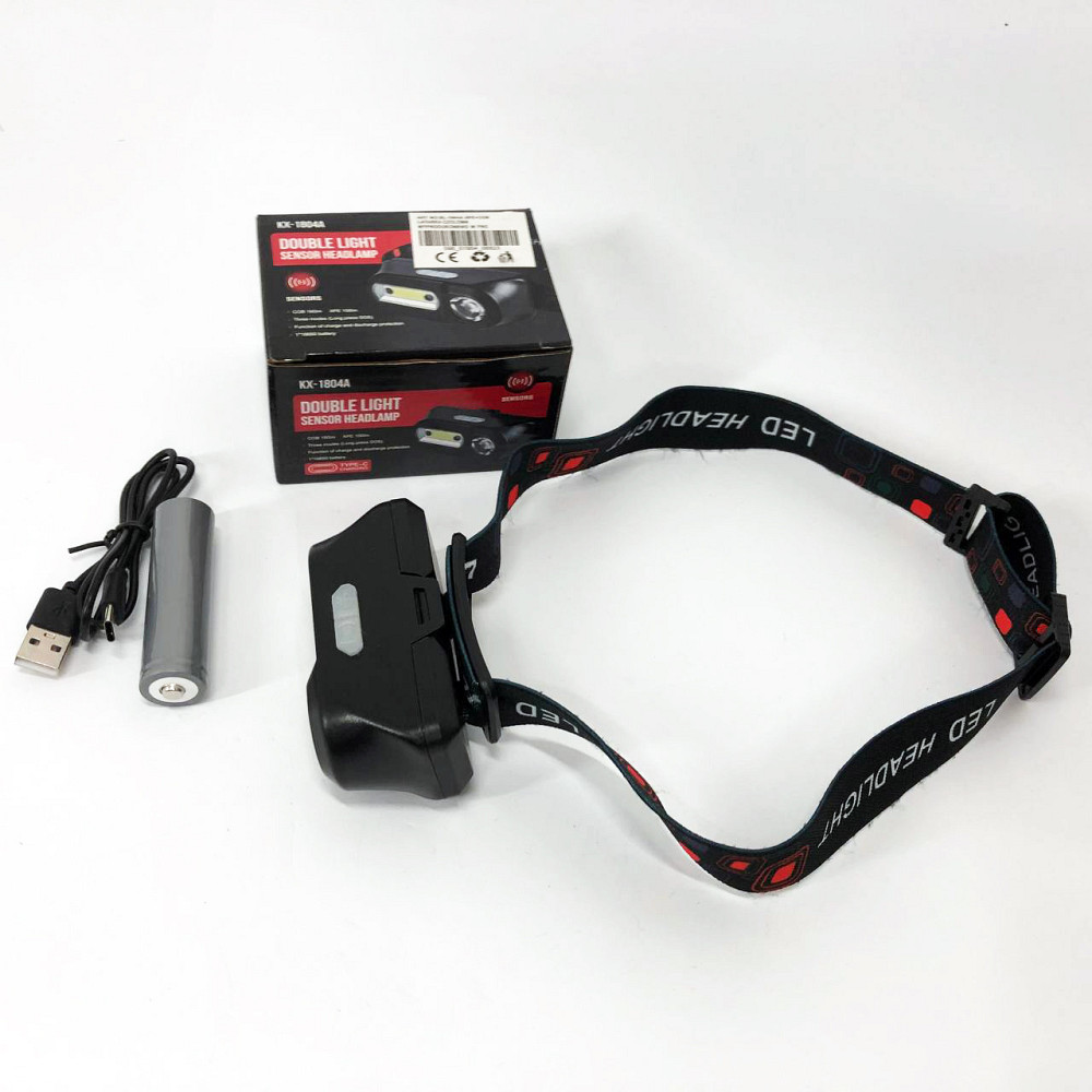 Налобні ліхтарі для активних людей 1804A-XPE+COB, Компактний налобний ліхтар, Водонепроникний ліхтарик XY-78 Львів - фото 1