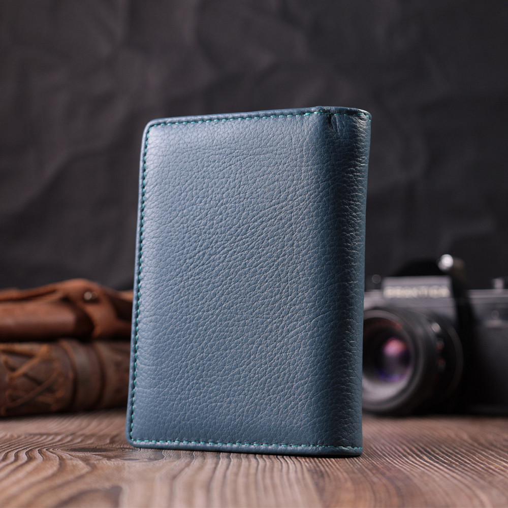 Цікавий гаманець для жінок із натуральної шкіри ST Leather 22504 Бірюзовий Київ - фото 11