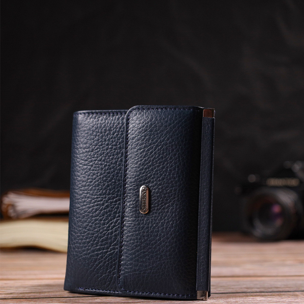 Практичний гаманець для жінок середнього розміру з натуральної шкіри CANPELLINI 21813 Синій Київ - фото 3