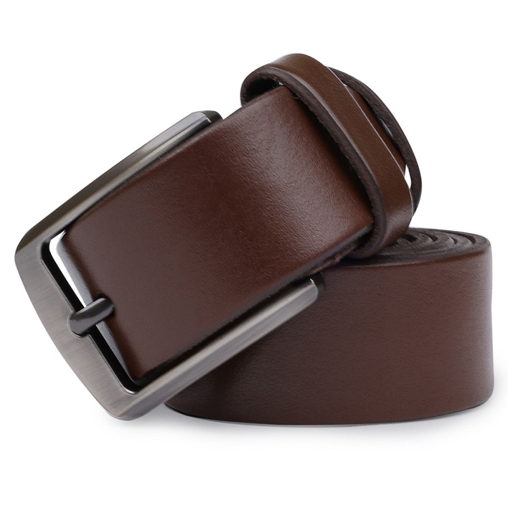 Добротный кожаный ремень для мужчин Vintage 20707 Коричневый Киев - изображение 7