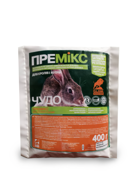 Премікс Чудо для кролів і нутрій, 400 г O.L.KAR. Вінниця - фото 1