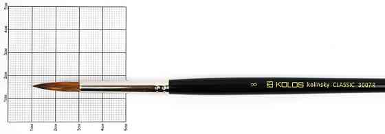 Кисточка колонок круглий Classic 3007R №8 коротка ручка KOLOS Киев