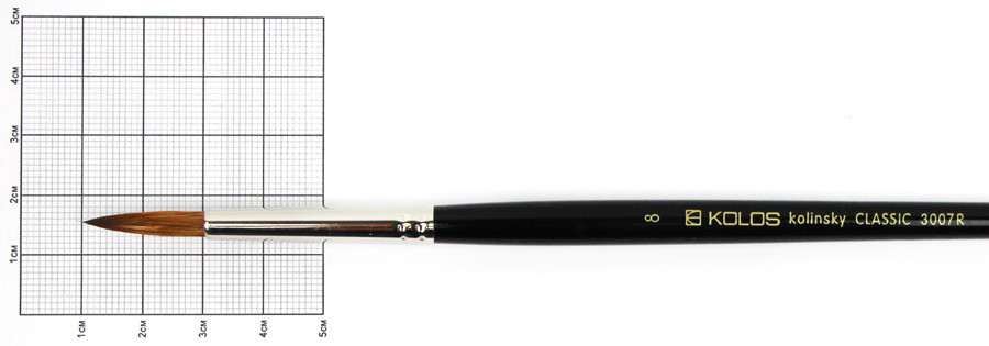 Кисточка колонок круглий Classic 3007R №8 коротка ручка KOLOS Киев - изображение 1