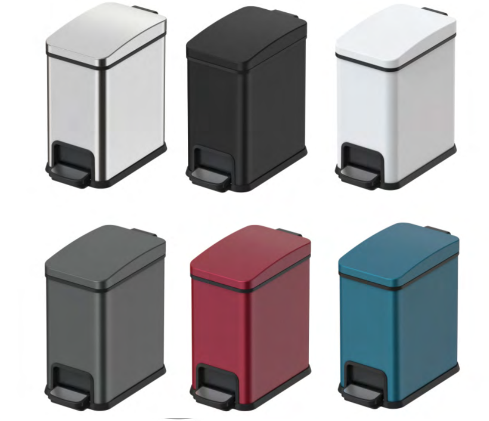 Відро для сміття з плавним закриванням прямокутне Koer TC-010108-08 8 л колір білий антипалець (KR5592) Чернівці - фото 4