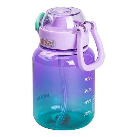 Пляшка для води багаторазова 700 мл пляшечка з трубочкою для спорту та школи 16.5 см HP-14-32V Київ