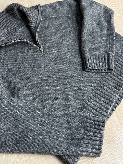 Свитер женский A-N 1780 с воротником на молнии оверсайз one size, серый, one size Киев - изображение 2