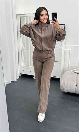 Женский стильный повседневный костюм двойка бомбер+брюки Бежевый, 42/44 Одесса