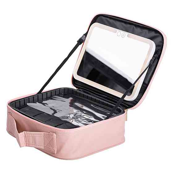 Органайзер косметичка з еко шкіри з дзеркалом та підсвічуванням 26×22×9 см HP-10-2AP Київ