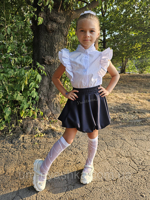 Комплект школьной формы блузка короткий рукав и юбочка бабл 116-134 Кривой Рог - изображение 1