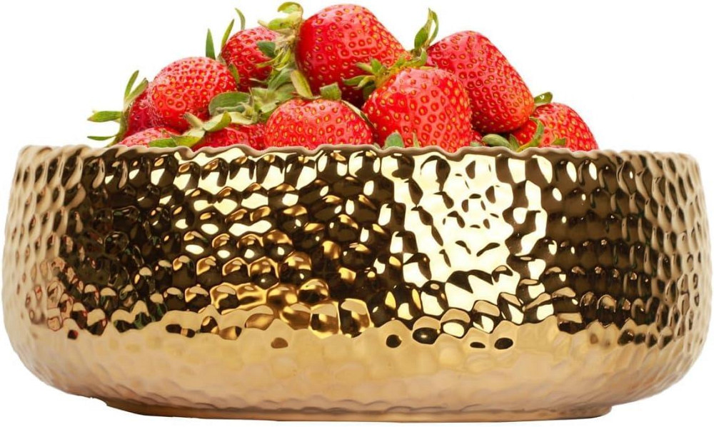 Миска декоративна велика золотиста, чаша для фруктів, цукерок, декорування, сервірування, салатниця фруктівниця 30 см Київ - фото 1