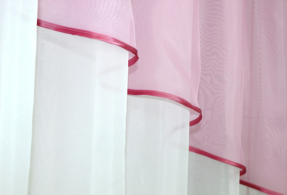 Кухонная занавеска VR-Textil № 00к белый с розовым 270х170 см (59-846) Киев - изображение 4