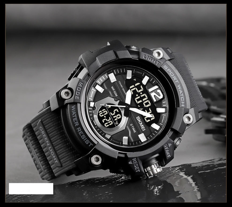 Мужские спортивные наручные часы Skmei 1725 (Черные) Киев - изображение 3