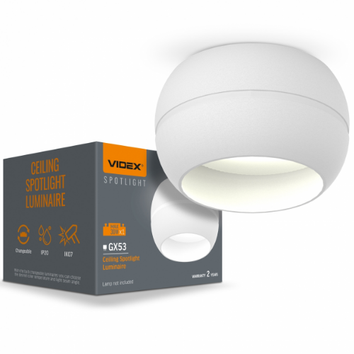LED Світильник під лампу GX53 універсальний білий VL-SPF16A-W Videx Житомир