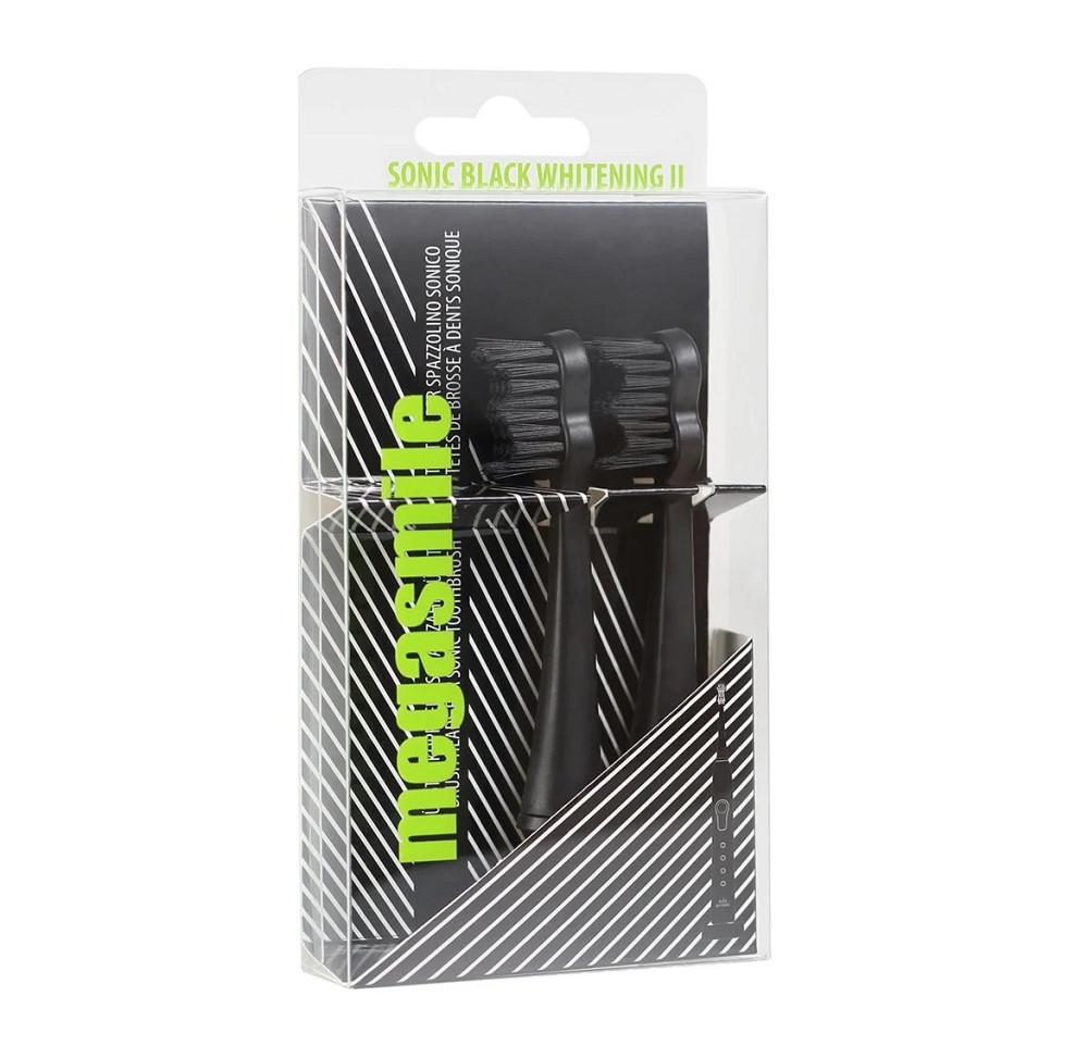 Насадки для звукової електрощітки Black Whitening ІІ Ink Black (чорні) Megasmile 2 шт Київ - фото 1