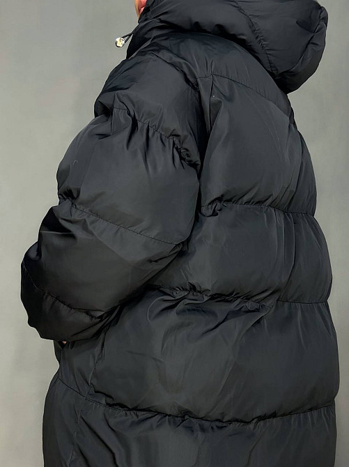Куртка жіноча Lady Yep 10008 довга оверсайз пуффер з капюшоном чорна, чорний, 44 Київ - фото 7