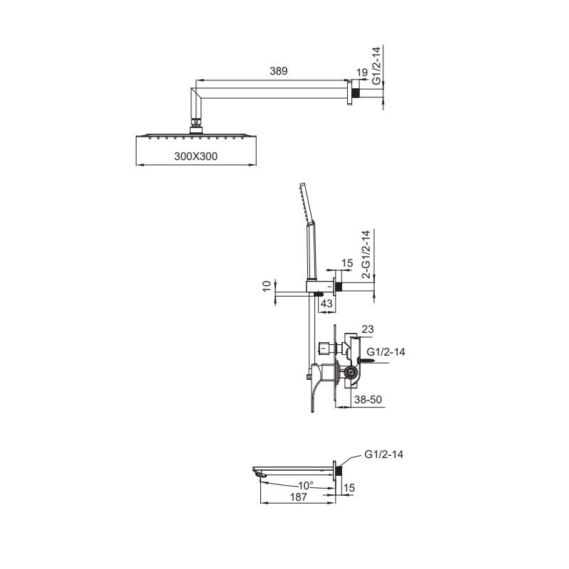 Вбудована душова система із змішувачем Koer KB-64010-01    ( KR3492 ) 26399 Харків - фото 2