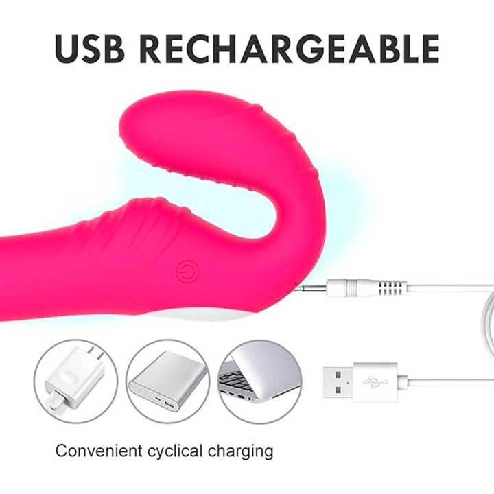 Безремневий силіконовий страпон із вібрацією й пультом Love Rider Вінниця - фото 7