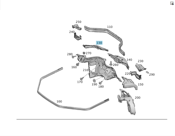 Mercedes-Benz  A1666208001 Перегородка - шумоізоляція моторного щита права ML/GLE W166 GLE Coupe C292 GL/GLS X166 Одеса