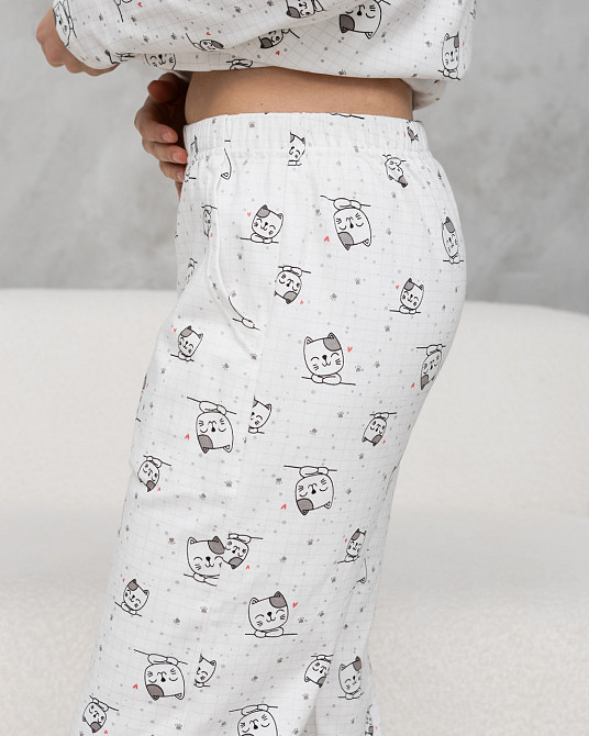 Женский комплект Интерлок - Котики - Family look мама/дочка Nicoletta 96779 Киев - изображение 12