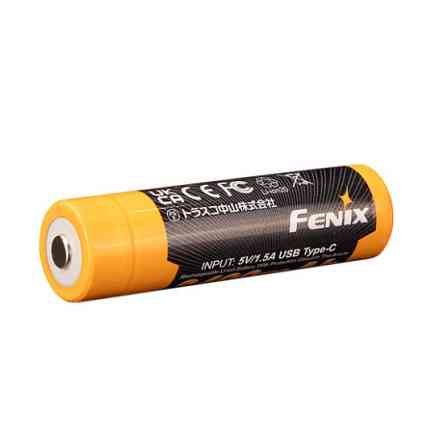 Аккумулятор 18650 Fenix 3400mAh 3.6V Li-ion с Type-C зарядкой (Черно-желтый) Киев