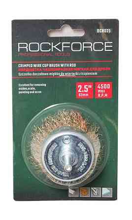 Кордщетка чашеобразная латунная для дрели 50мм, в блистере RockForce RF-BCR002 Одесса