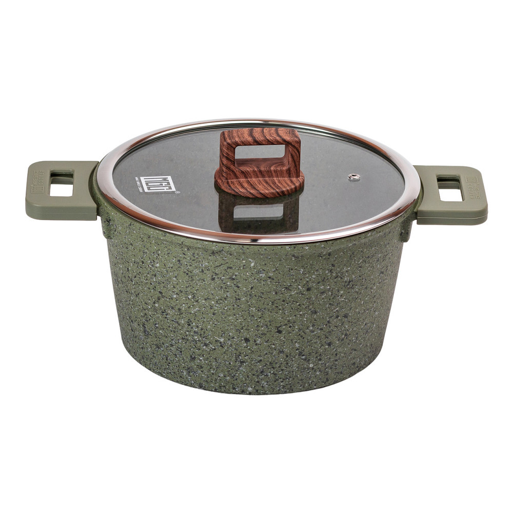 MGC Алюмінієва каструля об'ємом 5,3 л з кришкою Ø 24 см з антипригарним покриттям MGC HP-4-446G Київ - фото 1