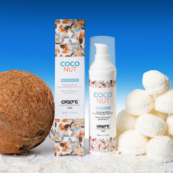 Массажное масло EXSENS Coconut 50мл разогревающее, без сахара, без парабенов, съедобное Sex Aura Киев
