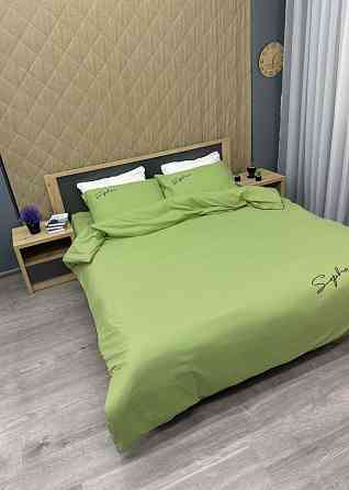 Комплект постільної білизни Сатин, Євро 200х230 Оливковий (88-152) Київ