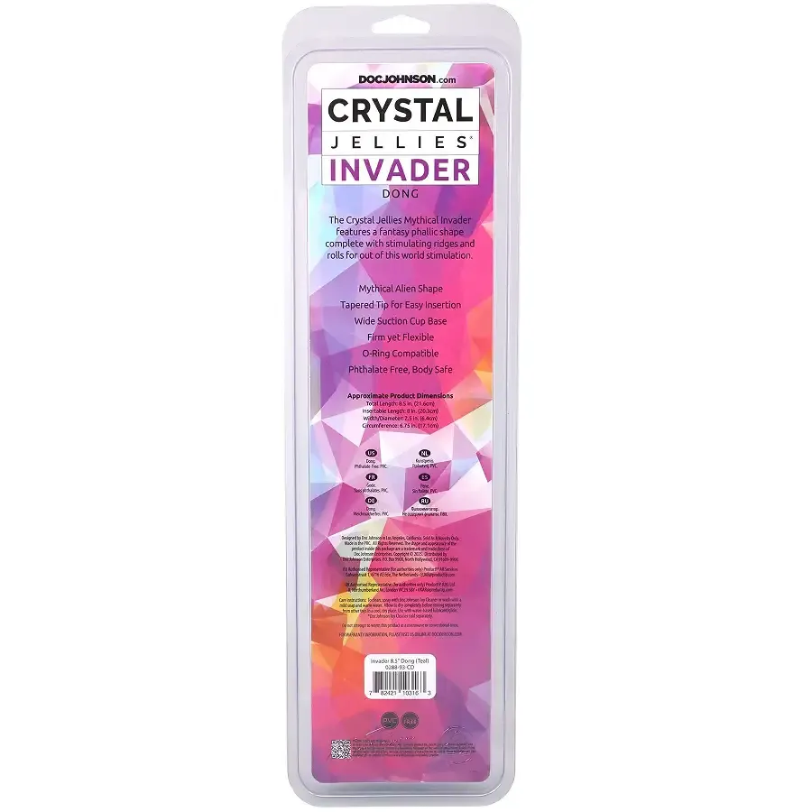 Фентезійний фалоімітатор Doc Johnson Crystal Jellies - Invader Dong 8.5 Inch - Teal Львів - фото 6
