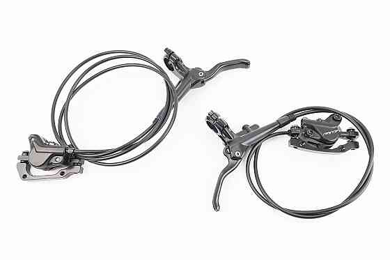 Гальмо Disk-brake переднє (F160/R140мм)+заднє (F180/R160мм) у зборі, диски 160мм, кріпл. 6 болтів, чорні Киев