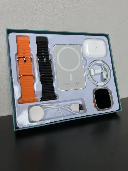 Набор 5 в 1 часы + наушники + беспроводной павербанк + кабель для беспроводной зарядки телефона + зарядное устройство Коломия - фото 1