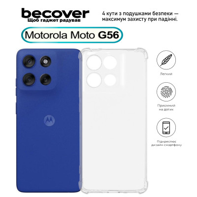 Чохол до мобільного телефона BeCover Anti-Shock Motorola Moto G56 Clear (713802) Вінниця - фото 1