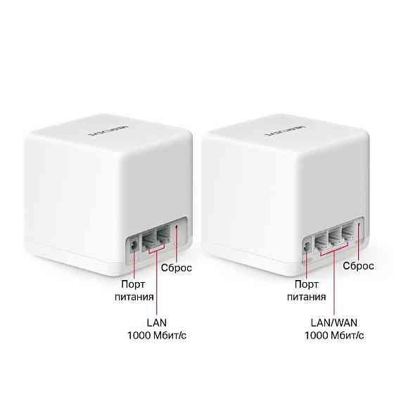 WiFi Mesh система Mercusys Halo H60X 2-pack (AX1500, 3хGE WAN/LAN, Beamforming, MU-MIMO, OFDMA) white Харків