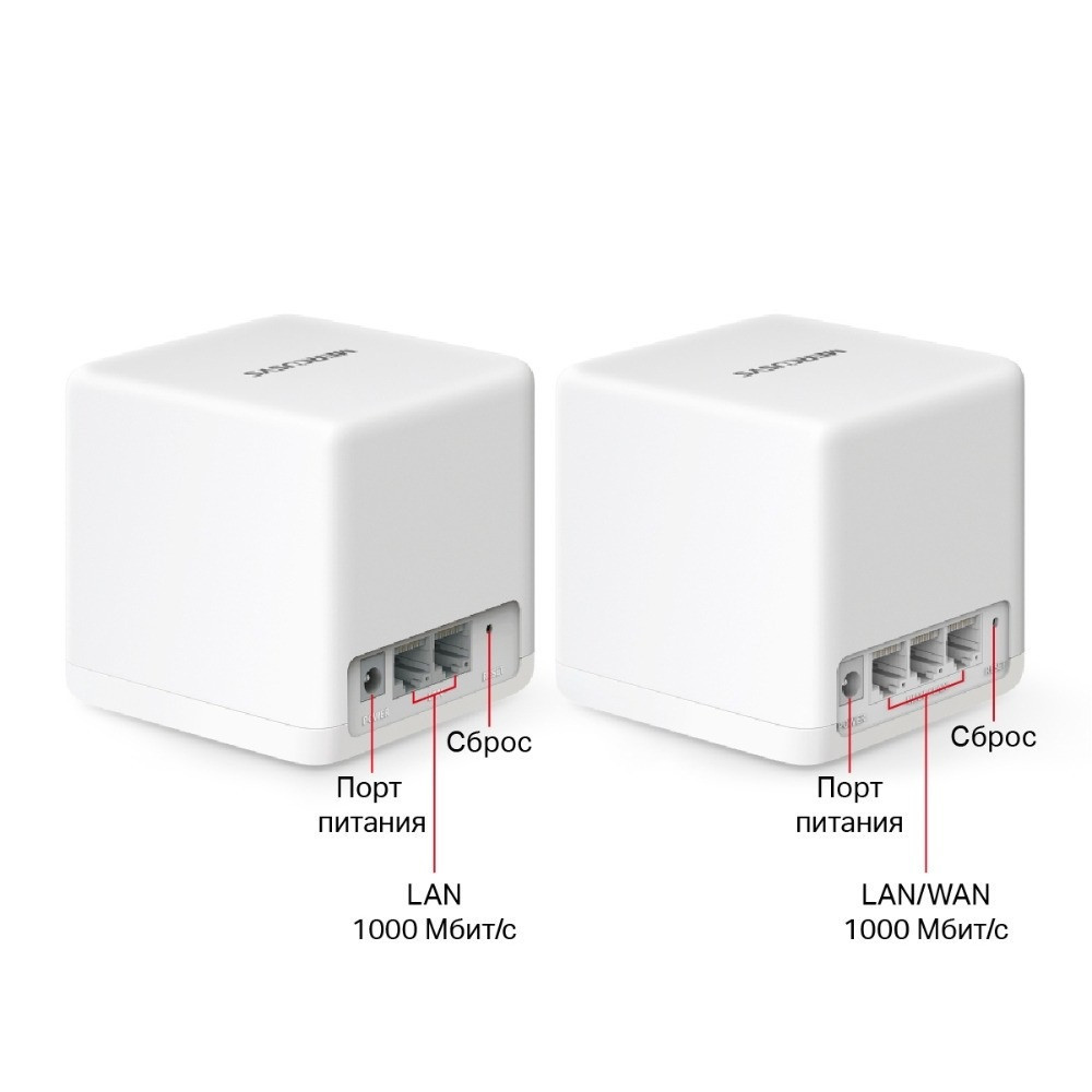 WiFi Mesh система Mercusys Halo H60X 2-pack (AX1500, 3хGE WAN/LAN, Beamforming, MU-MIMO, OFDMA) white Харків - фото 2
