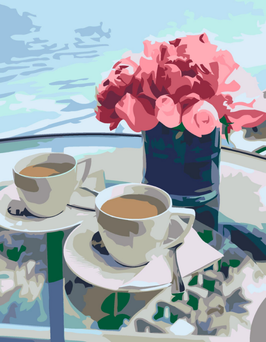 Картина за номерами „Кава та квіти“ 35×45см ROSA START Київ - фото 2